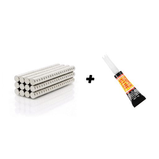 Neodymium Rare-Earth Magnets N42 50PCS 4mm x 2mm + Optional Super Glue - DailyPuzzles