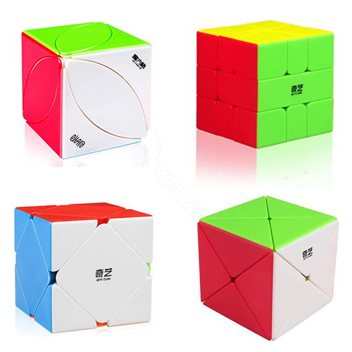 QiYi Cubic 4 Pack Speed Cube Set - DailyPuzzles